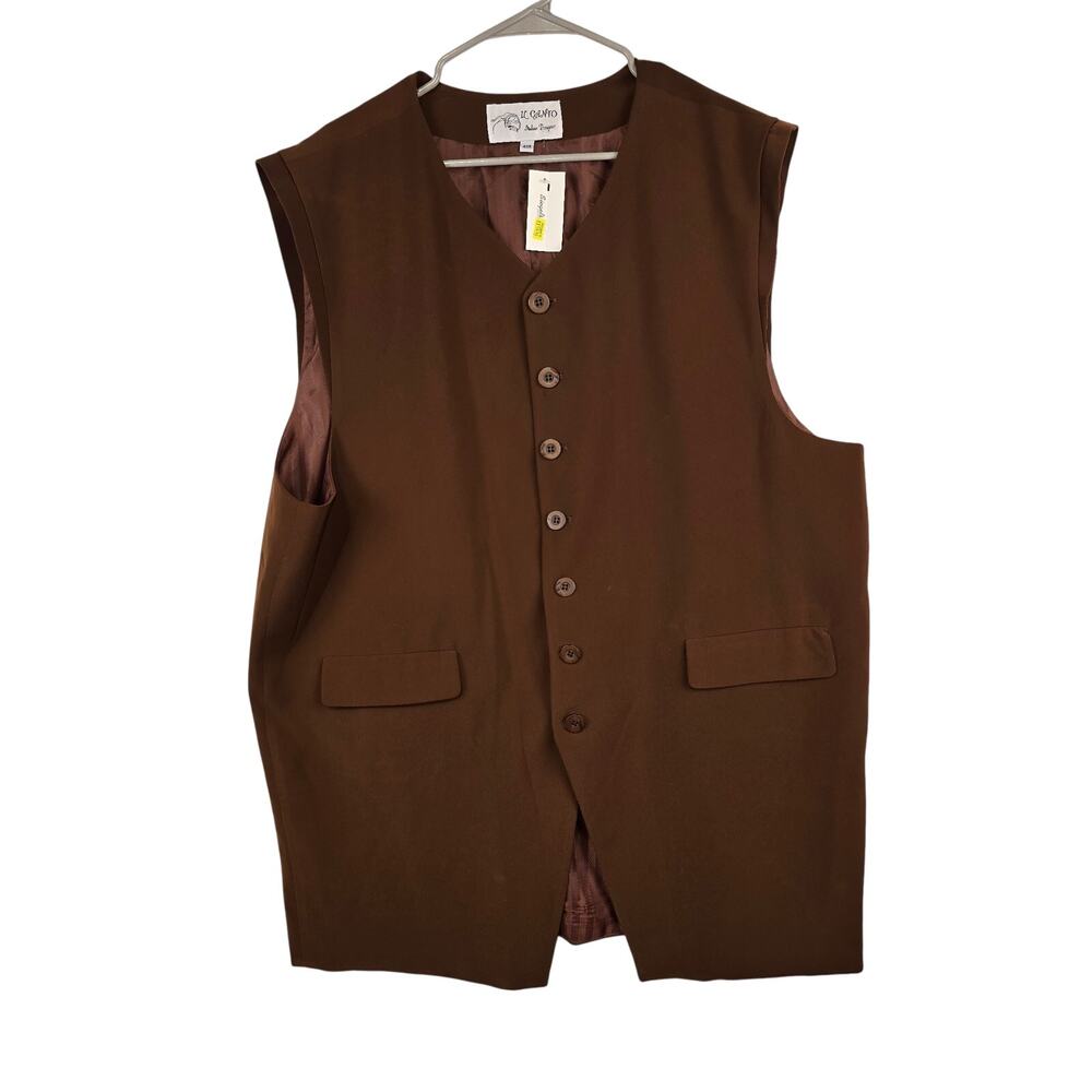 Vtg IL Canto Italian Designer Men's Vest 48R Minimalist Grandpa‎ Core Academia